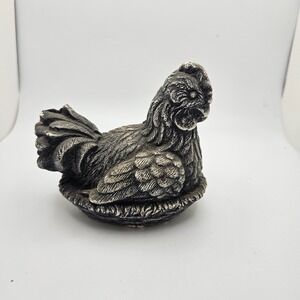 Primitive Farmhouse Hen on Nest Figurine Country Chicken Decor Paper Weight‎
